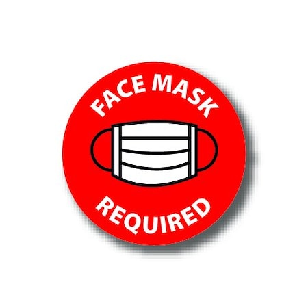 Ergomat 6in CIRCLE SIGNS Face Mask Required DSV-SIGN 36 #6184 -UEN